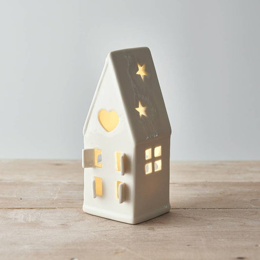 Dainty White House T-light Holder
