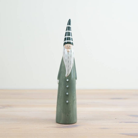 Tall Green Santa Ornament